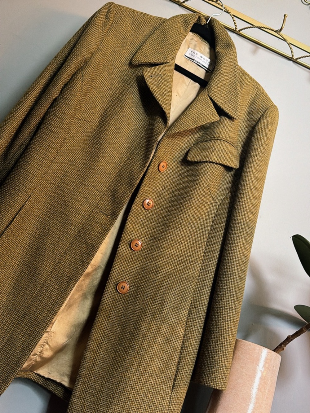 Vintage Saks Fifth Avenue Italian Wool Blend Textured Jacket Coat - 14